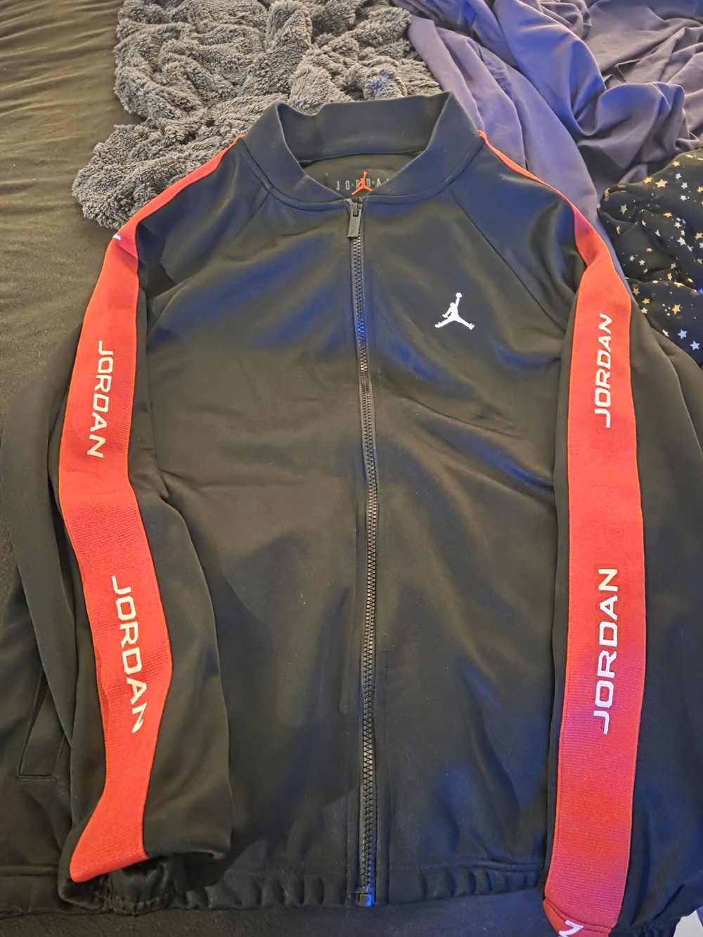 Jordan Men's Black & Red Full-Zip Track Jacket